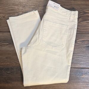 Ella Moss Womans Juniors Jeans 4/27 White High Rise/Slim Straight Ankle NWT